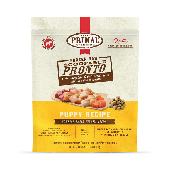 Primal Frozen Raw Scoopable Pronto Dog Food Puppy Recipe