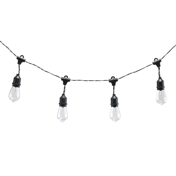 Alpine Edison Bulb Hanging String Lights with Timer